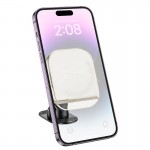 Утримувач HOCO Crystal ring magnetic car holder H43 (центральна консоль) білий