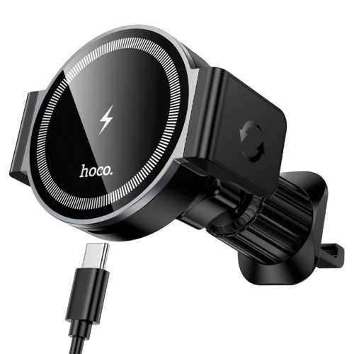 Утримувач HOCO Power electric magnetic wireless fast charging car holder (air outlet) HW35 |15W| black