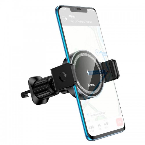Утримувач HOCO Power electric magnetic wireless fast charging car holder (air outlet) HW35 |15W| black