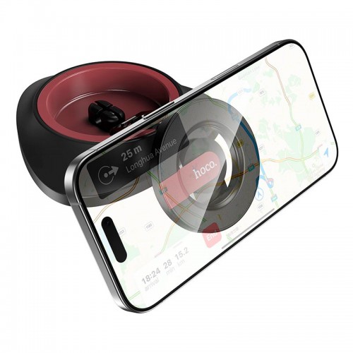 Утримувач HOCO Tower folding ring magnetic car holder (dashboard) H90 |4.5-7"| black-red
