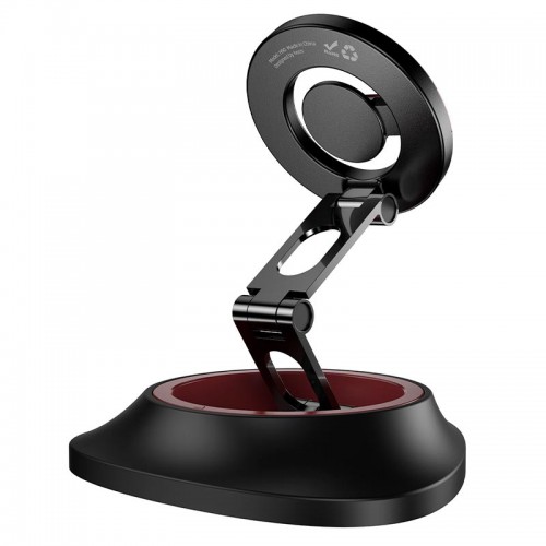 Утримувач HOCO Tower folding ring magnetic car holder (dashboard) H90 |4.5-7"| black-red