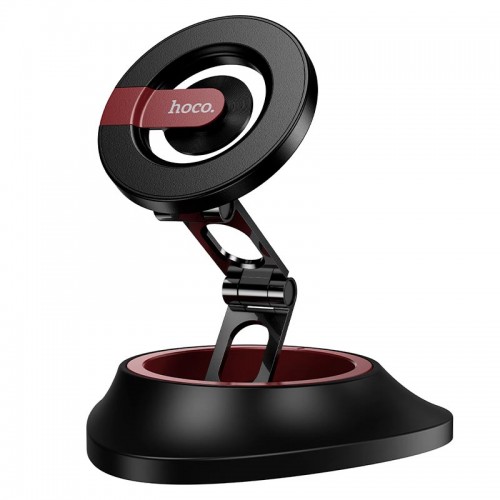 Утримувач HOCO Tower folding ring magnetic car holder (dashboard) H90 |4.5-7"| black-red