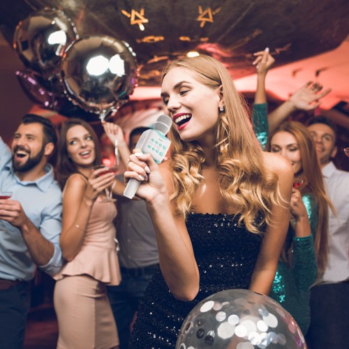 Караоке микрофон HOCO Cantando karaoke microphone BK5 |BT5.0, DSP, 3-6h, TF, USB|