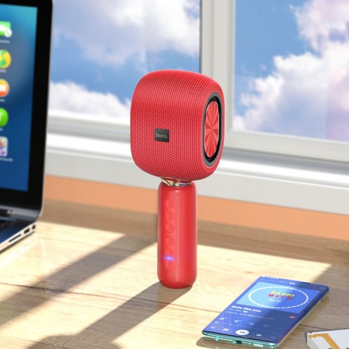 Караоке микрофон HOCO Cool Hi K song microphone BK8 |BT5.0, TWS, AUX/TF, DSP, 5W, 6-8h|