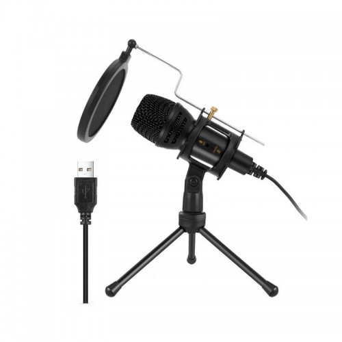 Мікрофон студійний настільний всенаправлений конденсаторний black