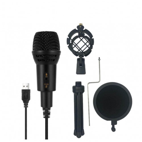 Мікрофон студійний настільний всенаправлений конденсаторний black