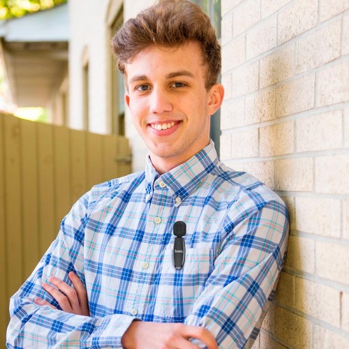 Мікрофон HOCO Lightning Crystal Lavalier Wireless Digital Microphone L15 |2.4G, 15M| black