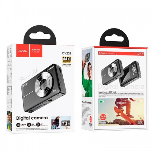 Фотокамера Hoco digital camera DV202 |44MP, 30fps/1920p, 2.4" IPS HD| black