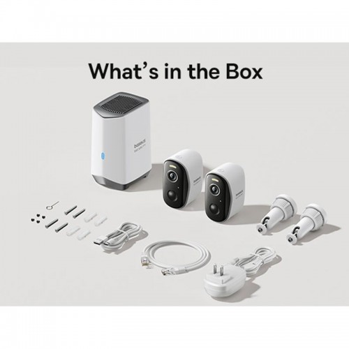 Камера відеоспостереження Baseus Security N1 Outdoor Camera 2k 2-cam Kit |145°, 16Gb eMMC (16TB Max), Color Night vision, IP67| white