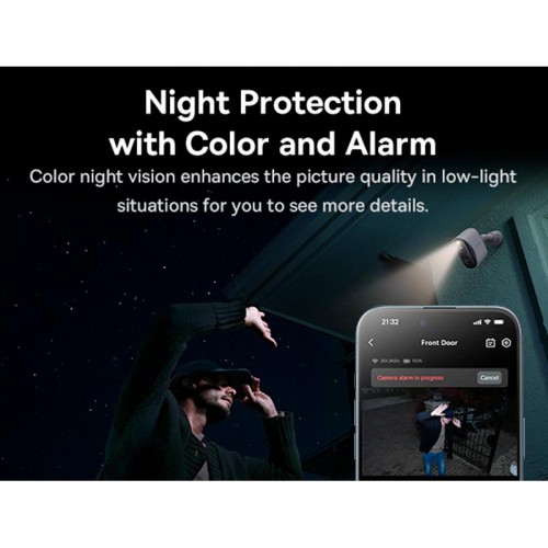 Камера відеоспостереження Baseus Security N1 Outdoor Camera 2k 2-cam Kit |145°, 16Gb eMMC (16TB Max), Color Night vision, IP67| white