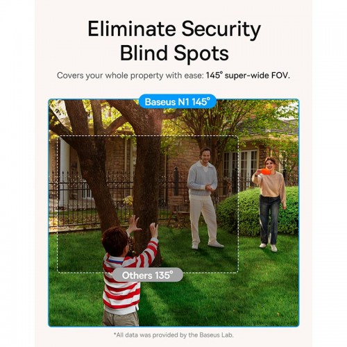 Камера відеоспостереження Baseus Security N1 Outdoor Camera 2k 3-Cam Kit |145°, 16Gb eMMC (16TB Max), Color Night vision, IP67| white