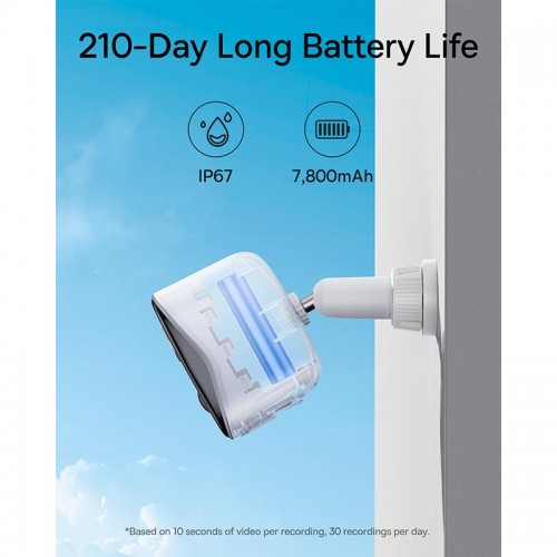 Камера відеоспостереження Baseus Security N1 Outdoor Camera 2k 3-Cam Kit |145°, 16Gb eMMC (16TB Max), Color Night vision, IP67| white