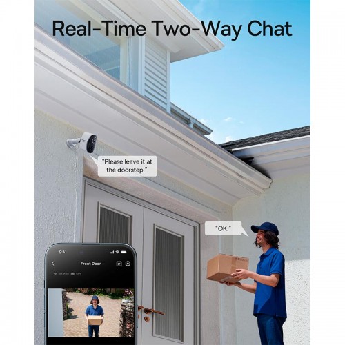 Камера відеоспостереження Baseus Security N1 Outdoor Camera 2k 3-Cam Kit |145°, 16Gb eMMC (16TB Max), Color Night vision, IP67| white