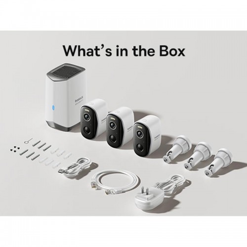 Камера відеоспостереження Baseus Security N1 Outdoor Camera 2k 3-Cam Kit |145°, 16Gb eMMC (16TB Max), Color Night vision, IP67| white