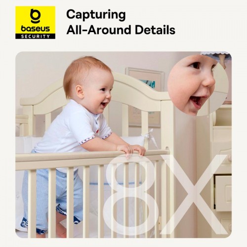 Камера відеоспостереження Baseus Security P1 Pro Indoor Camera 3K |8x Zoom, 5MP, 3K| white