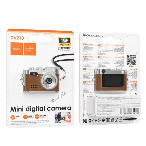 Цифрова фото-відео камера HOCO DV210 Mini digital camera |1080P, 1MP| black