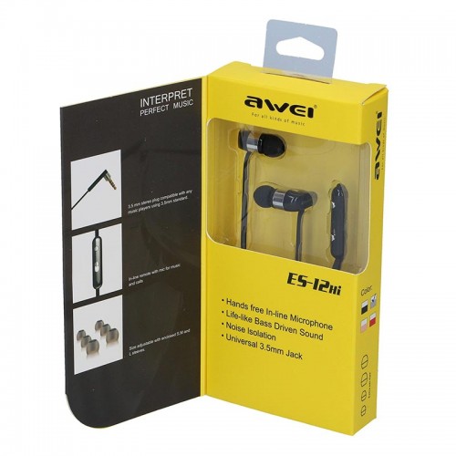 Наушники AWEI ES-12hi silver