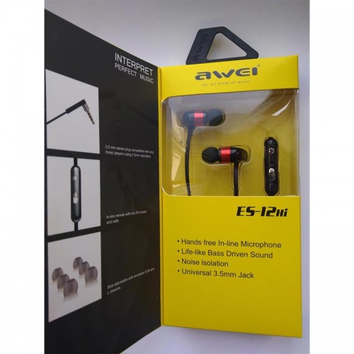 Наушники AWEI ES-12hi silver
