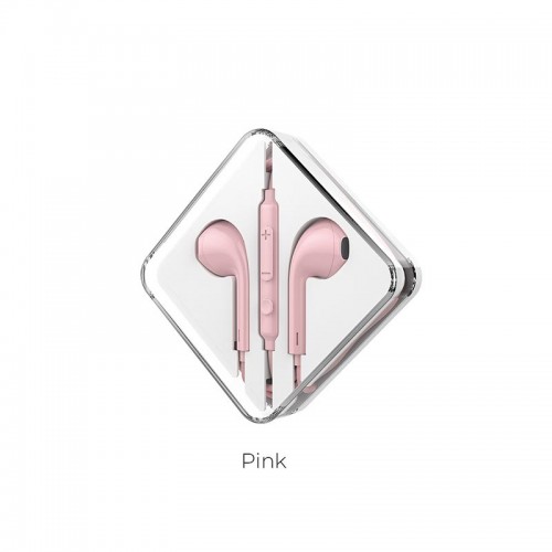 Наушники HOCO Memory sound wire with mic M55 pink