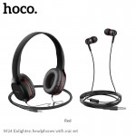 Пара навушників Накладні і вставні HOCO Enlighten W24 black-red