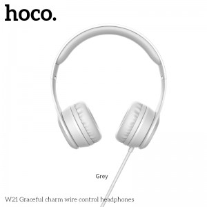Навушники HOCO with mic Graceful Charm W21 grey
