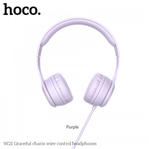 Навушники HOCO with mic Graceful Charm W21 purple