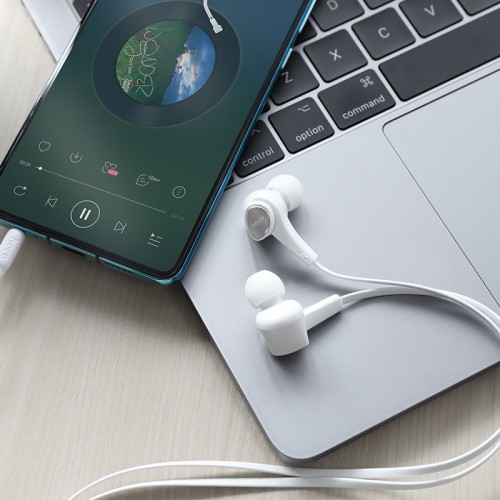 Наушники HOCO Passion in-line control eaphones with mic M66 Hi-Res white