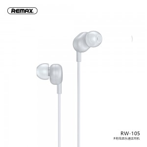 Навушники REMAX with Mic Wired Earphone RW-105 HD Mic white