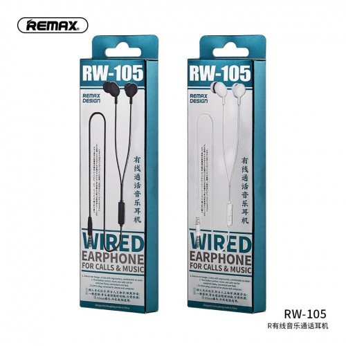 Наушники REMAX with mic Wired Earphone RW-105 HD Mic