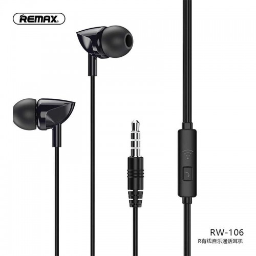 Навушники REMAX with Mic Wired Earphone RW-106 HD Mic white