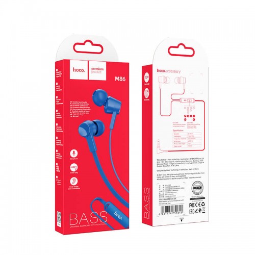 Наушники HOCO Oceanic universal earphones with mic M86