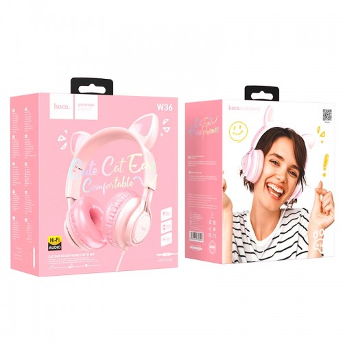 Наушники HOCO Cat ear headphones with mic W36 |Hi-Fi|