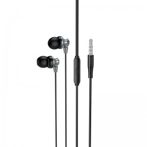 Навушники HOCO Delighted METAL universal earphones with microphone M98 grey