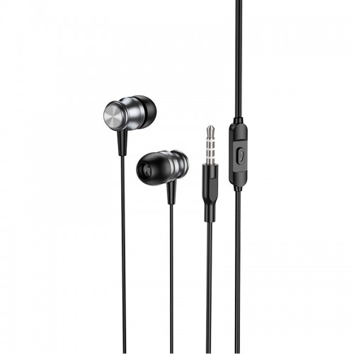 Наушники BOROFONE Platinum metal universal earphones with microphone BM75 |1.2m, Hi-Fi| grey