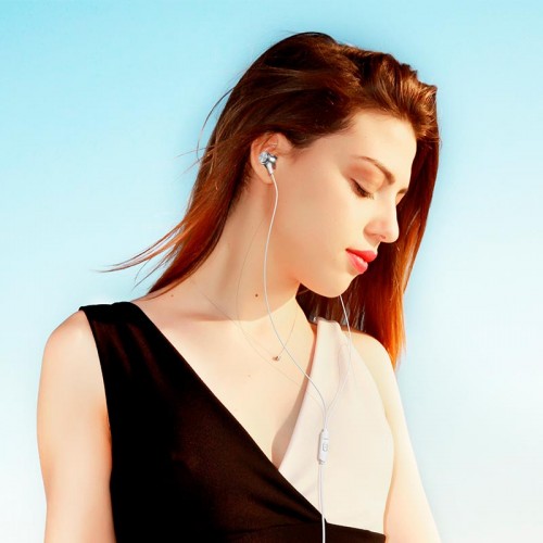 Наушники BOROFONE Platinum metal universal earphones with microphone BM75 |1.2m, Hi-Fi| silver