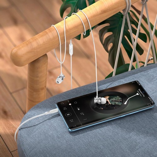 Наушники HOCO Fountain metal universal earphones with microphone M106