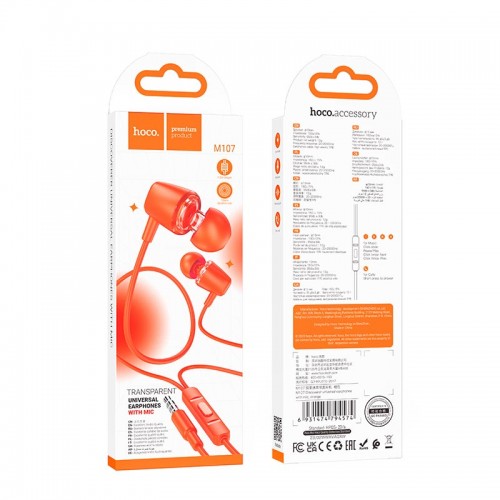 Наушники HOCO Discoverer universal earphones with mic M107