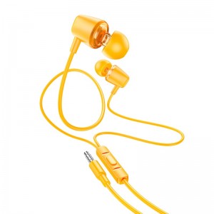 Навушники Hoco Discoverer universal earphones with mic M107 yellow