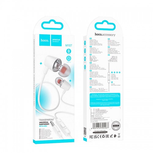 Наушники HOCO Discoverer universal earphones with mic M107