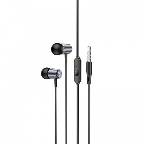 Навушники Hoco Spring metal universal earphones with mic M108 metal-grey