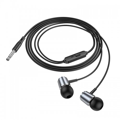 Навушники Hoco Spring metal universal earphones with mic M108 metal-grey