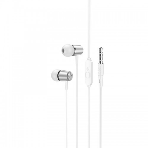 Навушники Hoco Spring metal universal earphones with mic M108 metal-grey