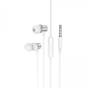 Навушники HOCO Encourage METAL universal earphones with mic M110 silver
