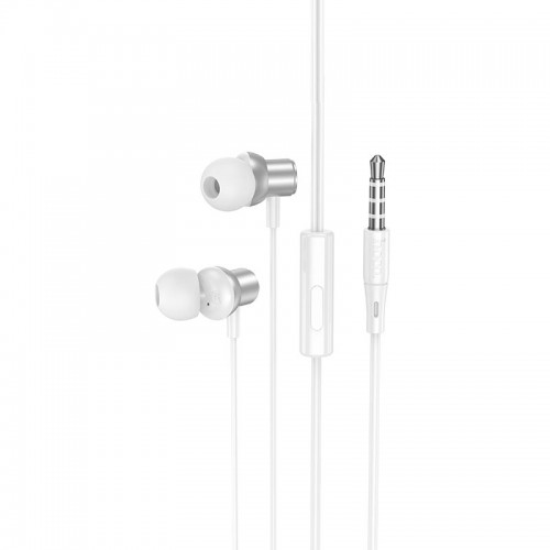 Навушники HOCO Encourage METAL universal earphones with mic M110 silver