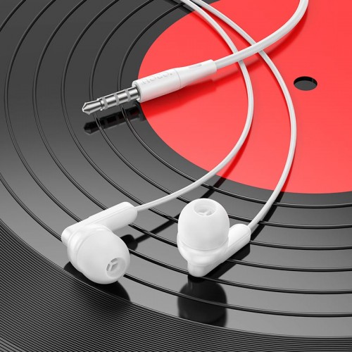 Навушники HOCO Bright universal earphones with microphone M121 white