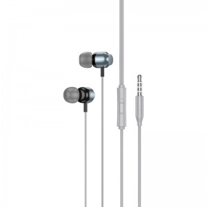 Навушники Hoco Power metal universal earphones with microphone M122 metal-grey