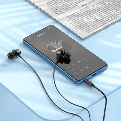 Навушники Hoco Power metal universal earphones with microphone M122 metal-grey