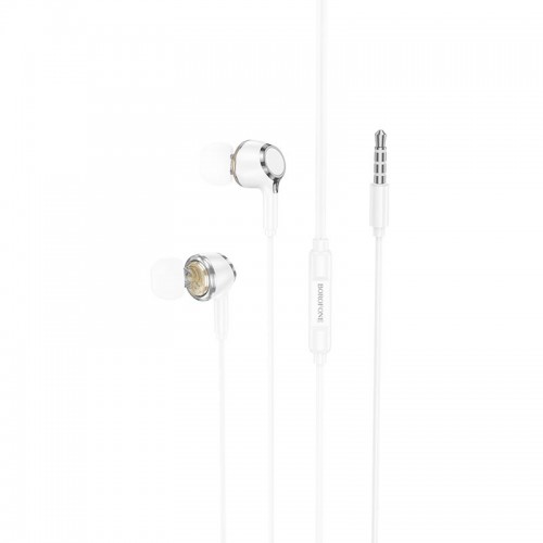 Наушники Borofone Miller universal earphones with microphone BM90 white