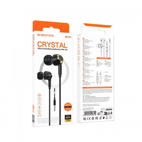 Наушники Borofone Miller universal earphones with microphone BM90 white