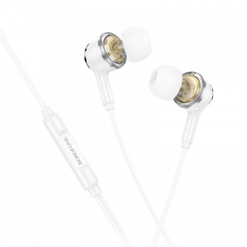 Наушники Borofone Miller universal earphones with microphone BM90 white